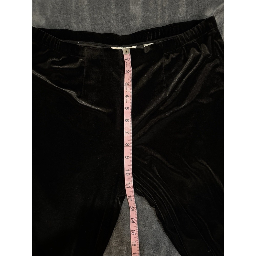Laura Ashley Black Velvet Pants Womens S Wide Leg Pull On Elevated Minimalist - Picture 5 of 6